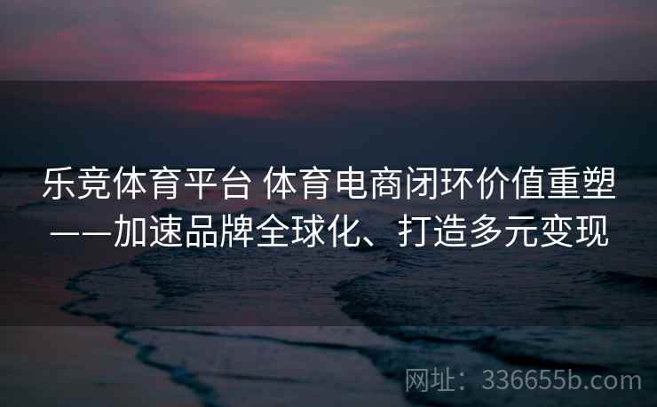 乐竞体育平台 体育电商闭环价值重塑——加速品牌全球化、打造多元变现